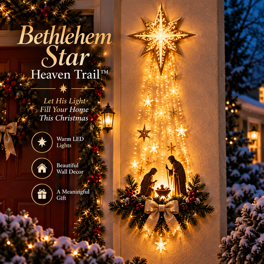 ✨Last Day 90% OFF✨✝️ Bethlehem Star of GRUNSEFY™ – Lighted Nativity Wall Decor