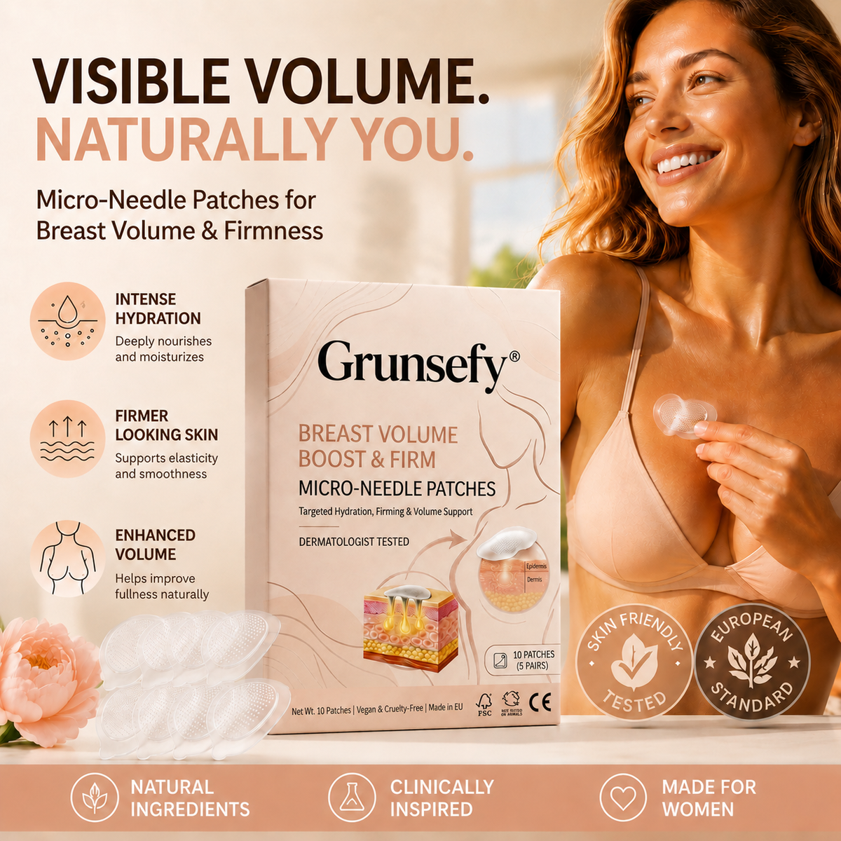 Grunsefy® 👩‍⚕️Targeted Bust Firming & Nourishing Advanced Nano-Microneedle Patches 💃