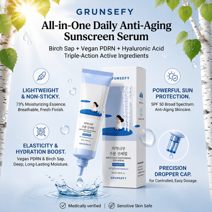 🇰🇷 Birch Juice Moisturizing Sun Screen💧Contains hyaluronic acid |2-in-1 Sun Serum，Sun protection & hydration