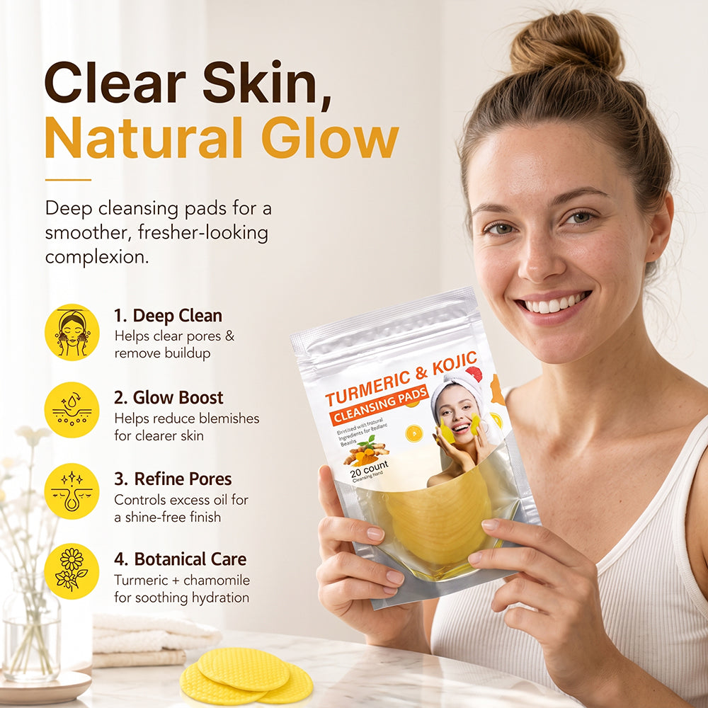 Turmeric & Kojic Acid Cleansing Pads,20pcs🟡